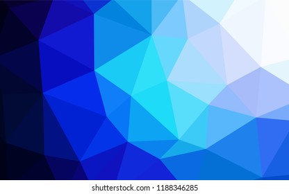 Light BLUE vector triangle mosaic texture. A completely new color illustration in a polygonal style. A completely new design for your leaflet.