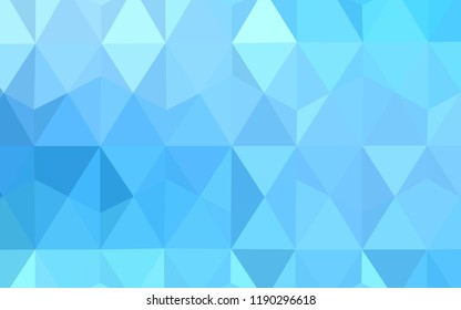 Light BLUE vector triangle mosaic cover. Creative illustration in halftone style with triangles. Triangular pattern for your design.