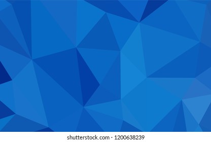 Light BLUE vector triangle mosaic cover. Glitter abstract illustration with an elegant triangles. Template for cell phone's backgrounds.
