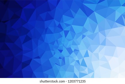 Light BLUE vector triangle mosaic texture. Shining colorful illustration with triangles. A completely new design for your leaflet.