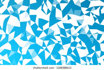 Light BLUE vector triangle mosaic template. Triangular geometric sample with gradient.  Pattern for a brand book's backdrop.