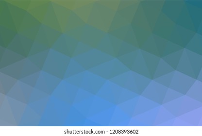 Light BLUE vector triangle mosaic cover. Colorful illustration in polygonal style with gradient. Triangular pattern for your business design.