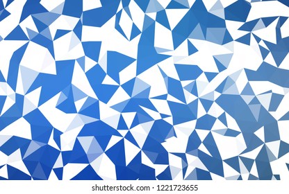 Light BLUE vector triangle mosaic texture. Shining polygonal illustration, which consist of triangles. Completely new template for your banner.