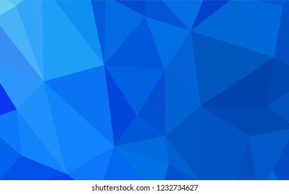 Light BLUE vector triangle mosaic template. Glitter abstract illustration with an elegant triangles. Completely new template for your banner.