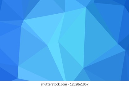 Light BLUE vector triangle mosaic template. Colorful illustration in abstract style with gradient. Textured pattern can be used for background.