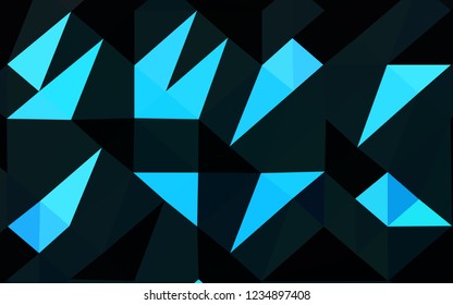 Light BLUE vector triangle mosaic texture. Geometric illustration in Origami style with gradient. Triangular pattern for your business design.