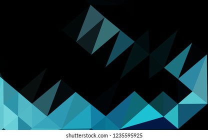Light BLUE vector triangle mosaic cover. Geometric illustration in Origami style with gradient. Polygonal design for your web site.