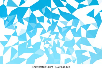 Light BLUE vector triangle mosaic texture. Colorful illustration in abstract style with triangles. Polygonal design for your web site.