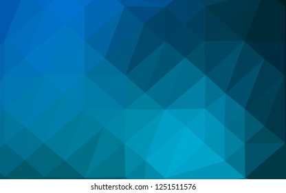 Light BLUE vector triangle mosaic template. Colorful abstract illustration with gradient. Elegant pattern for a brand book.