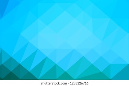 Light BLUE vector triangle mosaic cover. Geometric illustration in Origami style with gradient. New texture for your design.