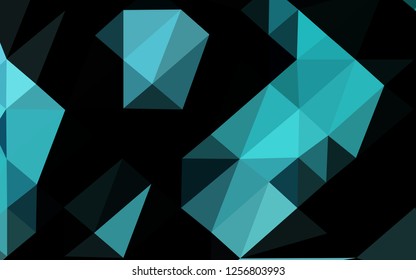 Light BLUE vector triangle mosaic cover. Triangular geometric sample with gradient.  Completely new design for your business.