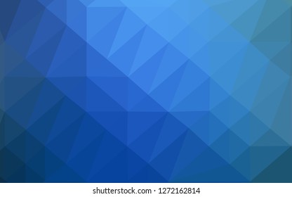 Light BLUE vector triangle mosaic cover. Creative illustration in halftone style with gradient. Triangular pattern for your business design.