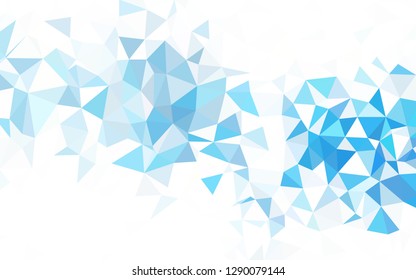 Light BLUE vector triangle mosaic background. Creative geometric illustration in Origami style with gradient. Textured pattern for your backgrounds.