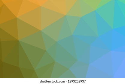 Light BLUE vector triangle mosaic cover. Geometric illustration in Origami style with gradient.  Brand new style for your business design.