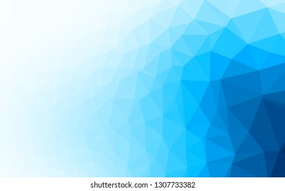 Light BLUE vector triangle mosaic cover. Colorful illustration in Origami style with gradient.  The best triangular design for your business.
