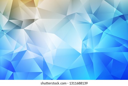 Light BLUE vector triangle mosaic background. Elegant bright polygonal illustration with gradient. A completely new design for your leaflet.