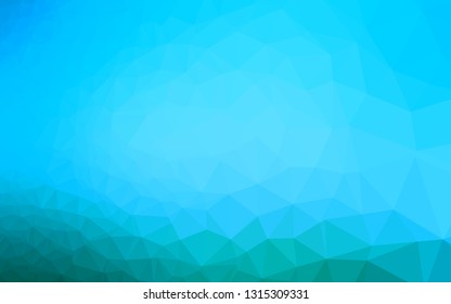 Light BLUE vector triangle mosaic template. Creative illustration in halftone style with gradient. Elegant pattern for a brand book.