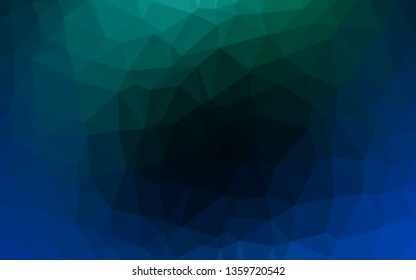 Light BLUE vector triangle mosaic cover. Triangular geometric sample with gradient.  Completely new design for your business.