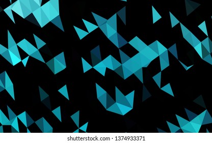 Light BLUE vector triangle mosaic cover. Geometric illustration in Origami style with gradient. Brand new style for your business design.