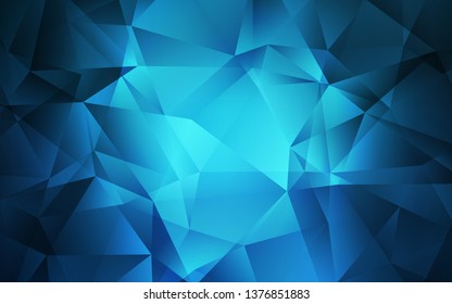 Light BLUE vector triangle mosaic background. Shining colorful illustration with triangles. A new texture for your web site.