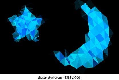 Light BLUE vector triangle mosaic cover. Colorful illustration in Origami style with gradient.  Polygonal design for your web site.