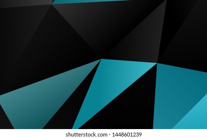 Light BLUE vector triangle mosaic template. Colorful illustration in Origami style with gradient.  Triangular pattern for your business design.