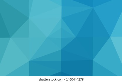 Light BLUE vector triangle mosaic cover. Geometric illustration in Origami style with gradient. Completely new template for your business design.