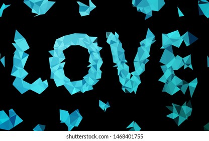 Light BLUE vector triangle mosaic template. Geometric illustration in Origami style with gradient. New texture for your design.