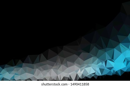 Light BLUE vector triangle mosaic cover. Colorful illustration in Origami style with gradient.  Template for your brand book.