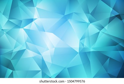 Light BLUE vector triangle mosaic texture. Triangular geometric sample with gradient.  Pattern for a brand book's backdrop.