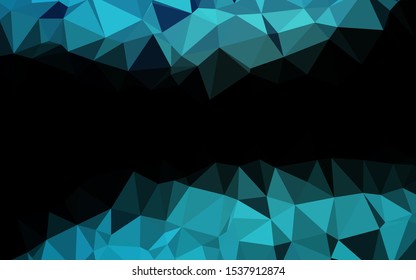 Light BLUE vector triangle mosaic cover. Triangular geometric sample with gradient.  New texture for your design.