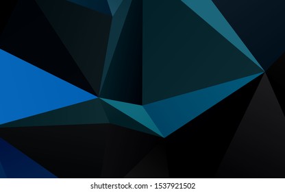 Light BLUE vector triangle mosaic cover. Geometric illustration in Origami style with gradient. Completely new template for your business design.