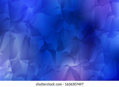 Light BLUE vector triangle mosaic template. Creative illustration in halftone style with triangles. Textured pattern for your backgrounds.