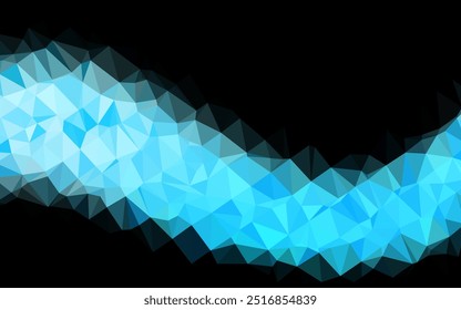 Light BLUE vector triangle mosaic template. Triangular geometric sample with gradient.  New texture for your design.