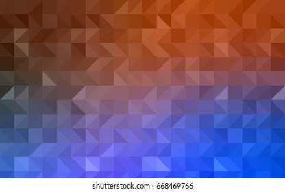 Light BLUE vector triangle mosaic background. Triangular geometric sample with gradient.  Brand-new style for your business design.