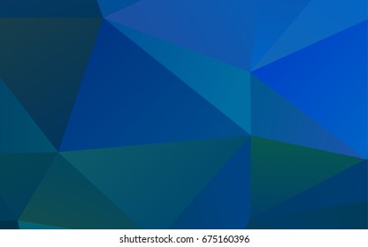 Light BLUE vector triangle mosaic template. Creative geometric illustration in Origami style with gradient. Triangular pattern for your business design.