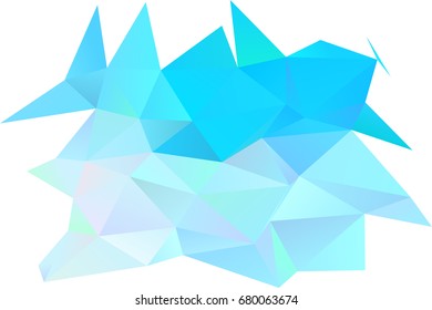 Light BLUE vector triangle mosaic template. Creative illustration in halftone style with gradient. The completely new template can be used for your brand book.