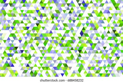 Light BLUE vector triangle mosaic background. Triangular geometric sample with gradient.  A completely new design for your business.