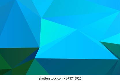Light BLUE vector triangle mosaic template. Colorful illustration in abstract style with gradient. The polygonal design can be used for your web site.
