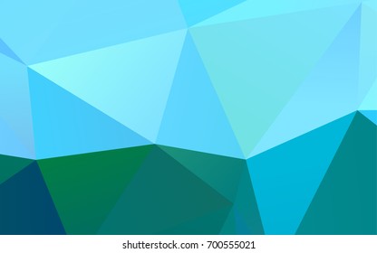 Light BLUE vector triangle mosaic template. Shining illustration, which consist of triangles. The textured pattern can be used for background.