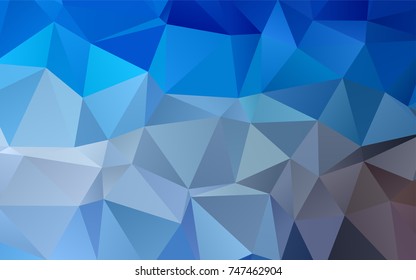 Light BLUE vector triangle mosaic template. A completely new color illustration in a vague style. A completely new template for your business design.