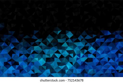 Light BLUE vector triangle mosaic template. A completely new color illustration in a vague style. Brand-new style for your business design.