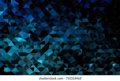 Light BLUE vector triangle mosaic pattern. Creative illustration in halftone style with gradient. The polygonal design can be used for your web site.