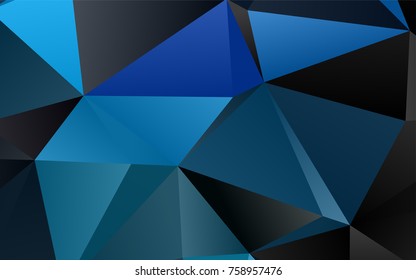 Light BLUE vector triangle mosaic pattern. An elegant bright illustration with gradient. The polygonal design can be used for your web site.