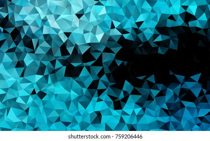 Light BLUE vector triangle mosaic pattern. Triangular geometric sample with gradient.  Triangular pattern for your business design.