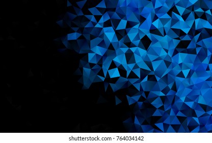 Light BLUE vector triangle mosaic pattern. Geometric illustration in Origami style with gradient.  A new texture for your design.