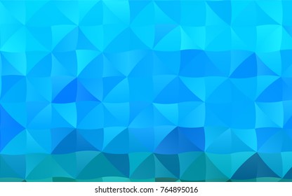 Light BLUE vector triangle mosaic template. Brand-new colored illustration in blurry style with gradient. The textured pattern can be used for background.