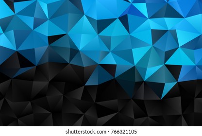 Light BLUE vector triangle mosaic template. Modern geometrical abstract illustration with gradient. The textured pattern can be used for background.