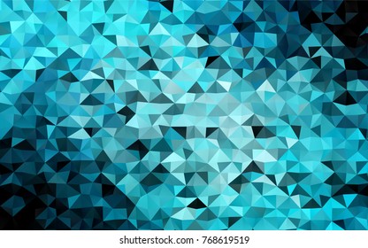 Light BLUE vector triangle mosaic template. Colorful abstract illustration with gradient. The textured pattern can be used for background.