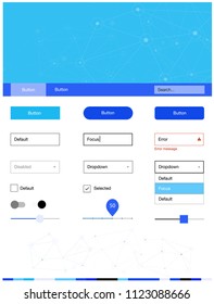 Light BLUE vector ui kit in polygonal style with circles. Ui kit design in abstract style with colorful crystals, circles. This sample is for your landing page.